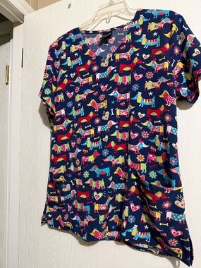 Zoe & Chloe Dachshund scrub top M